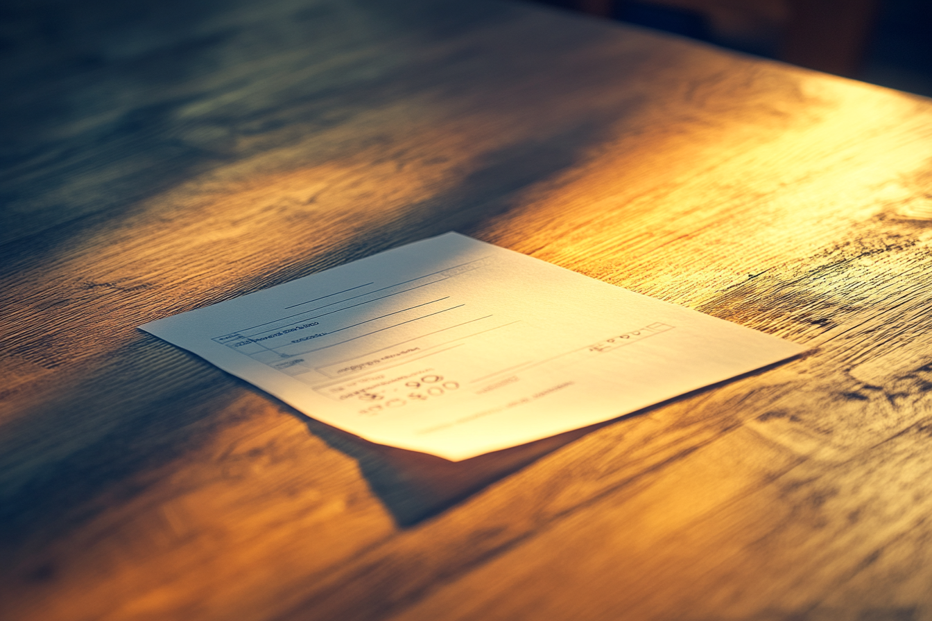 A receipt on a table | Source: Midjourney