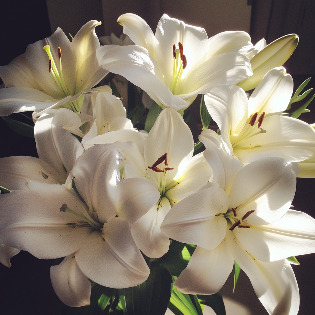 A bouquet of white lilies | Source: Midjourney