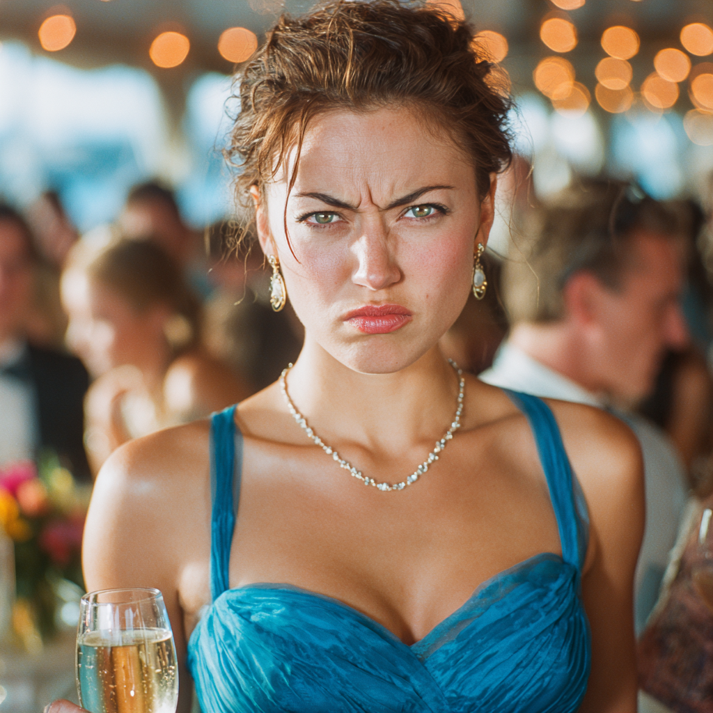 An angry woman at a wedding | Source: Midjourney