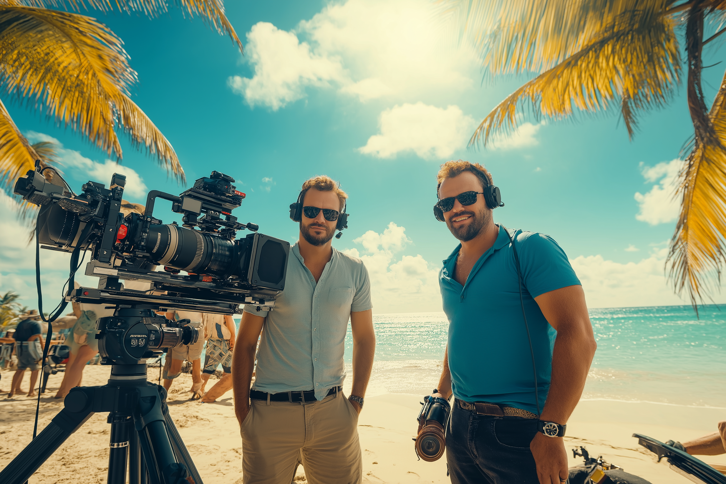 TV producers on an island | Source: Midjourney