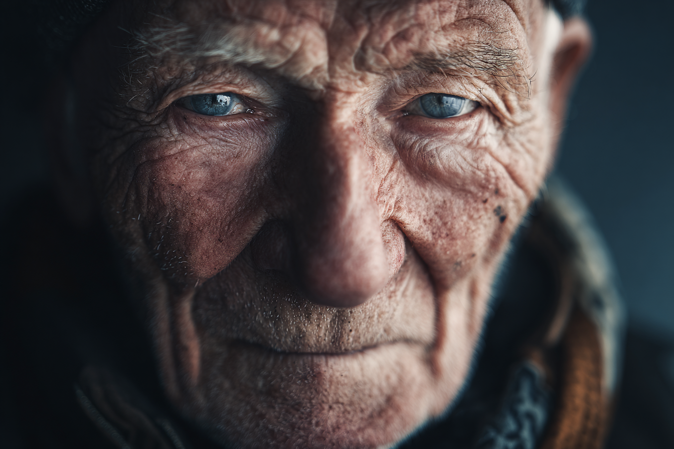 A close-up shot of an older man's face | Source: Midjourney