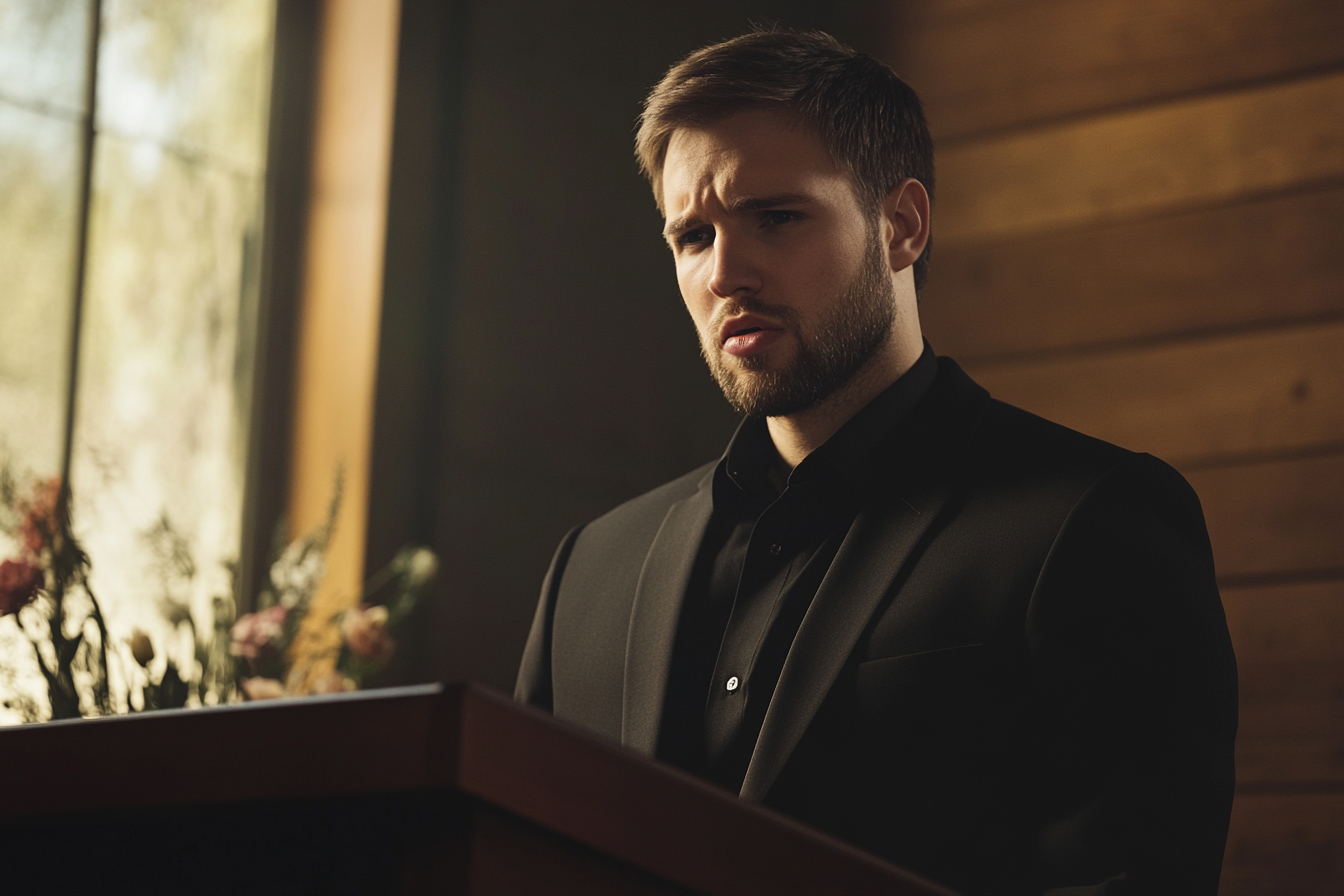 A man giving a speech | Source: Midjourney