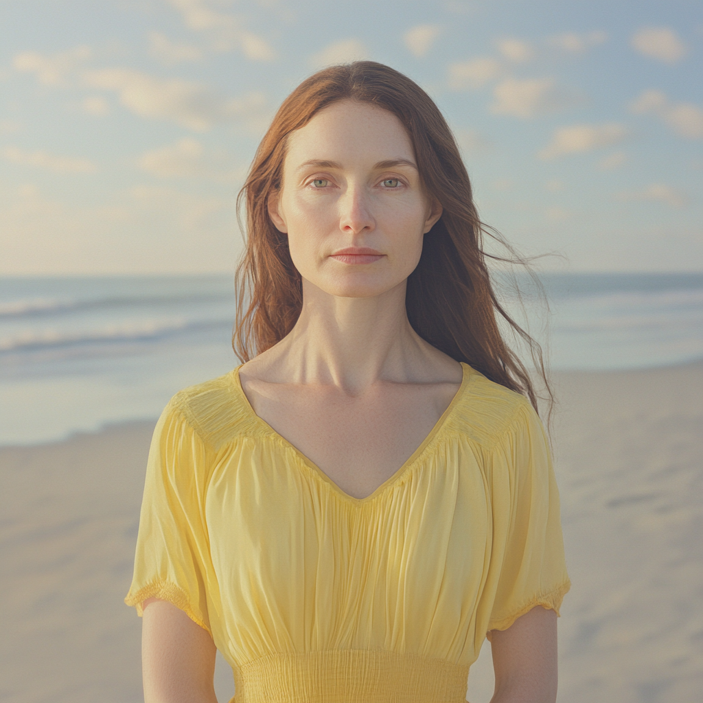 A woman at the beach | Source: Midjourney