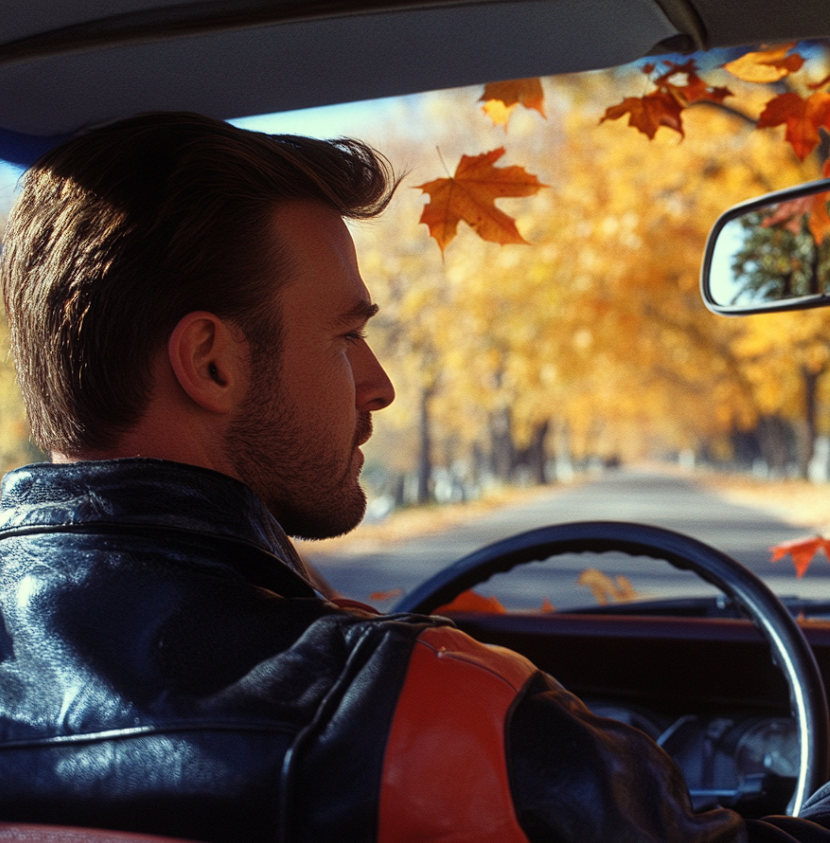 A man driving a car in a cemetery | Source: Midjourney