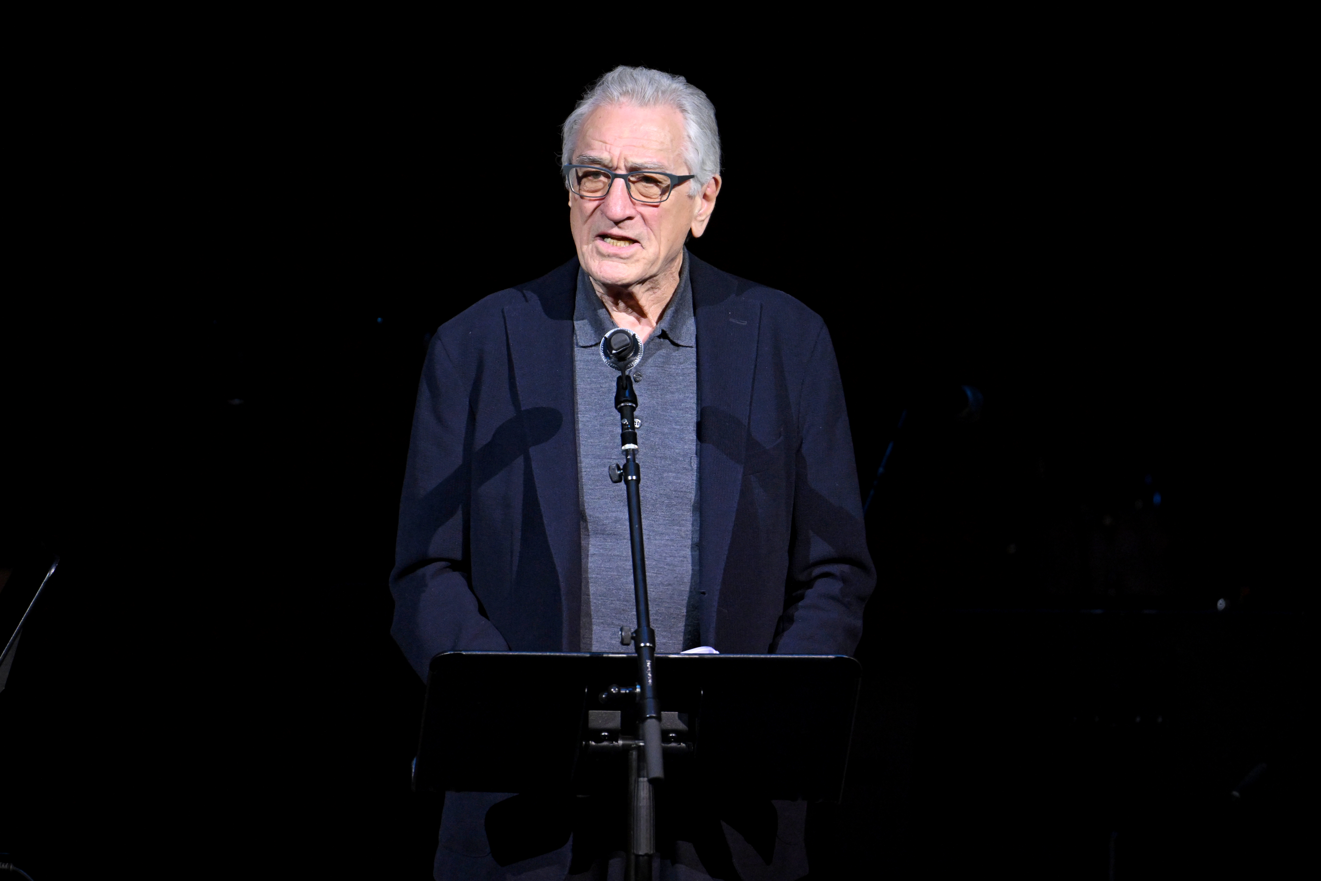 Robert De Niro speaks onstage during the 39th Annual Tibet House US Benefit Concert at Carnegie Hall on March 03, 2026 in New York City. | Source: Getty Images