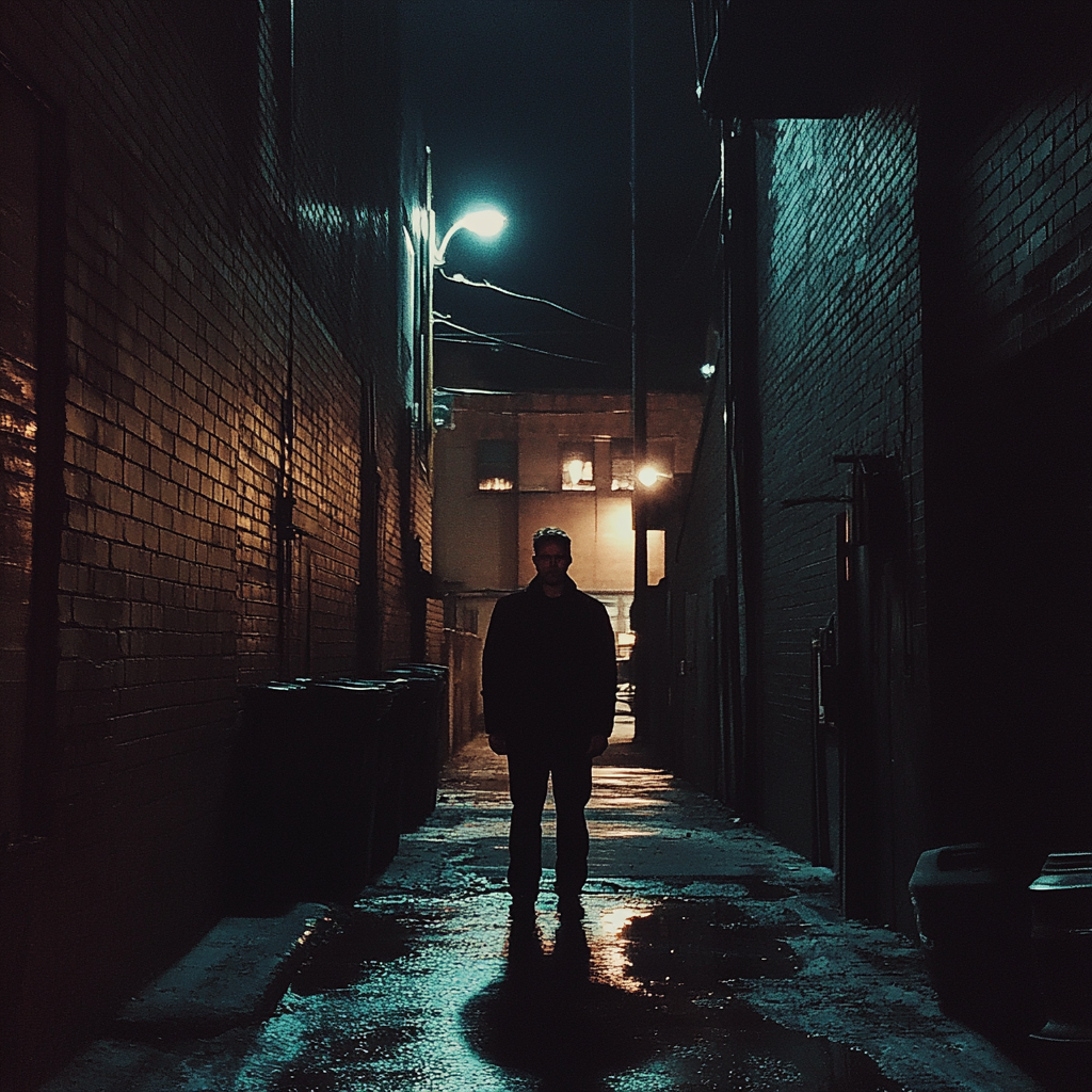 A man standing in an alleyway | Source: Midjourney