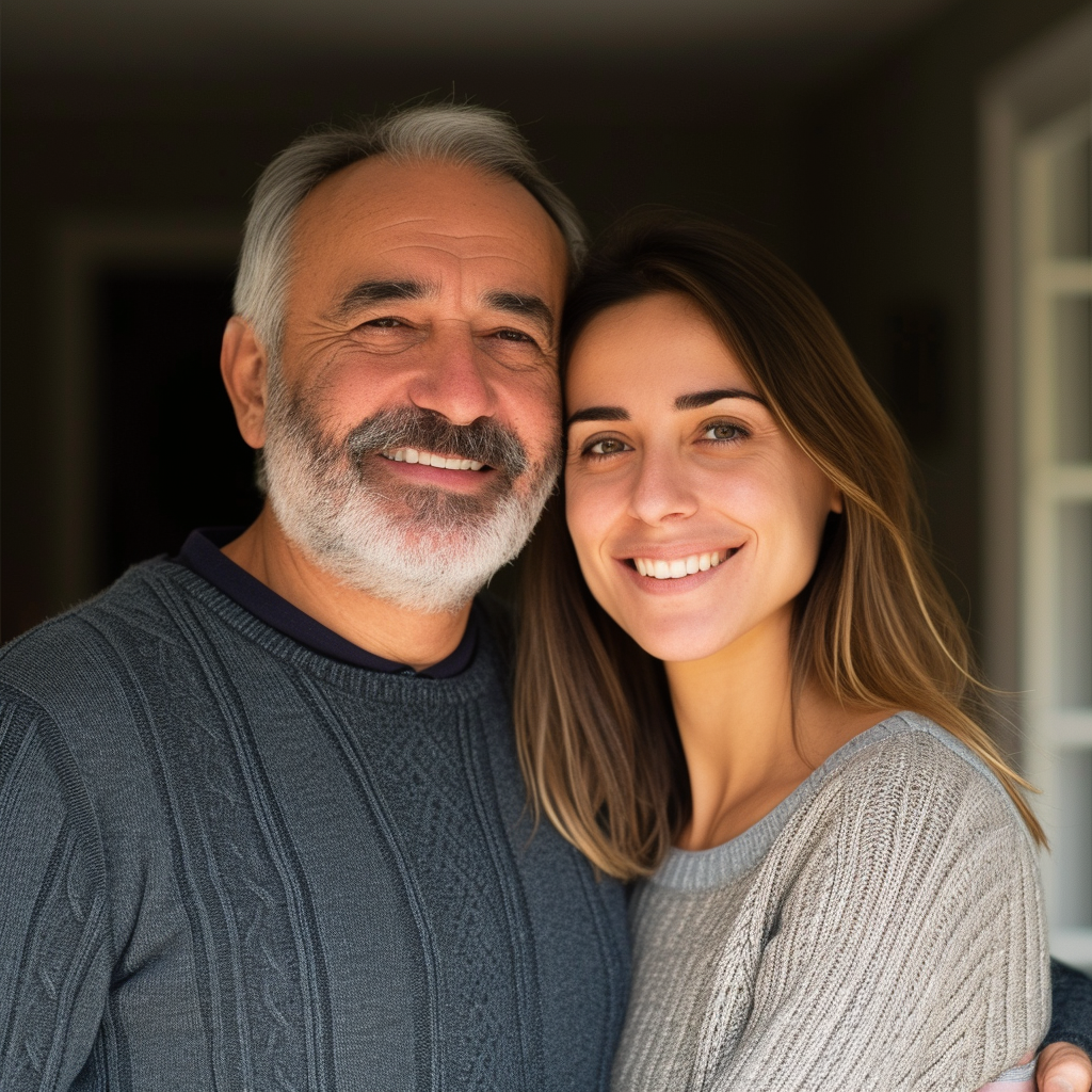 Un père et sa fille souriants | Source : Midjourney