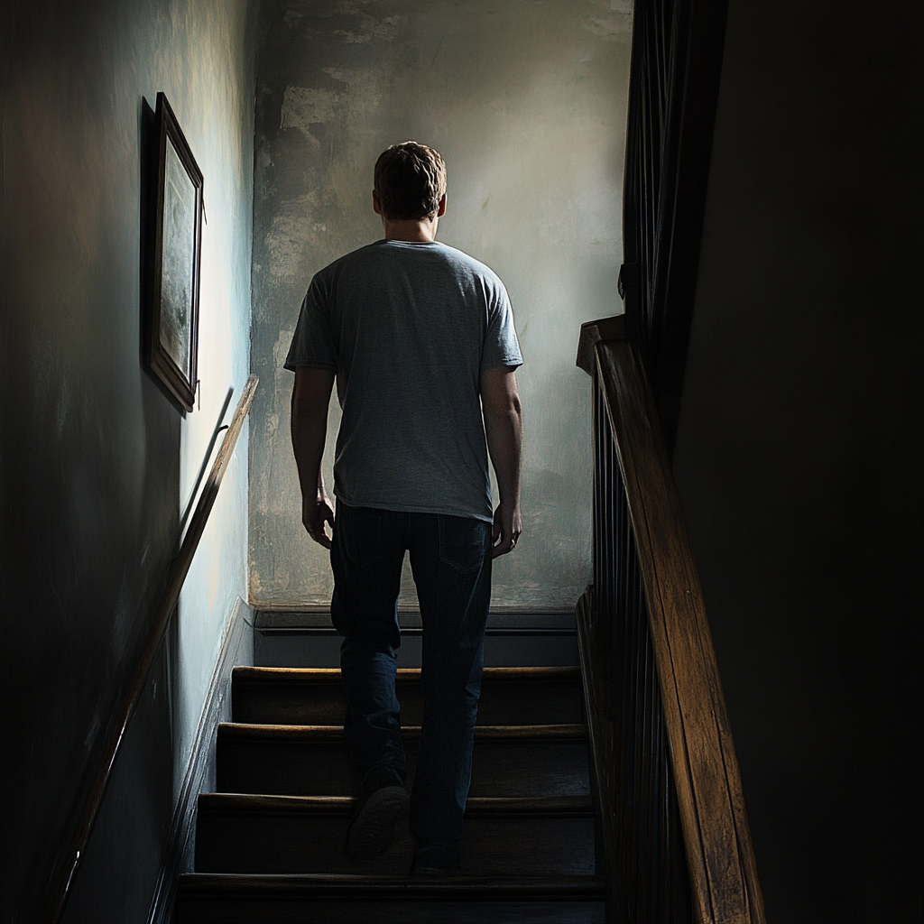 A man ascending the stairs | Source: Midjourney