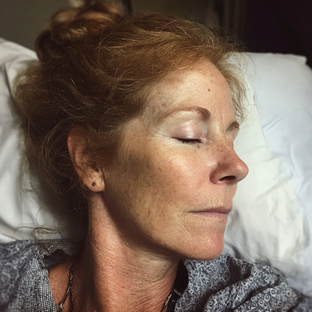 A woman sleeping in a hospital bed | Source: Midjourney