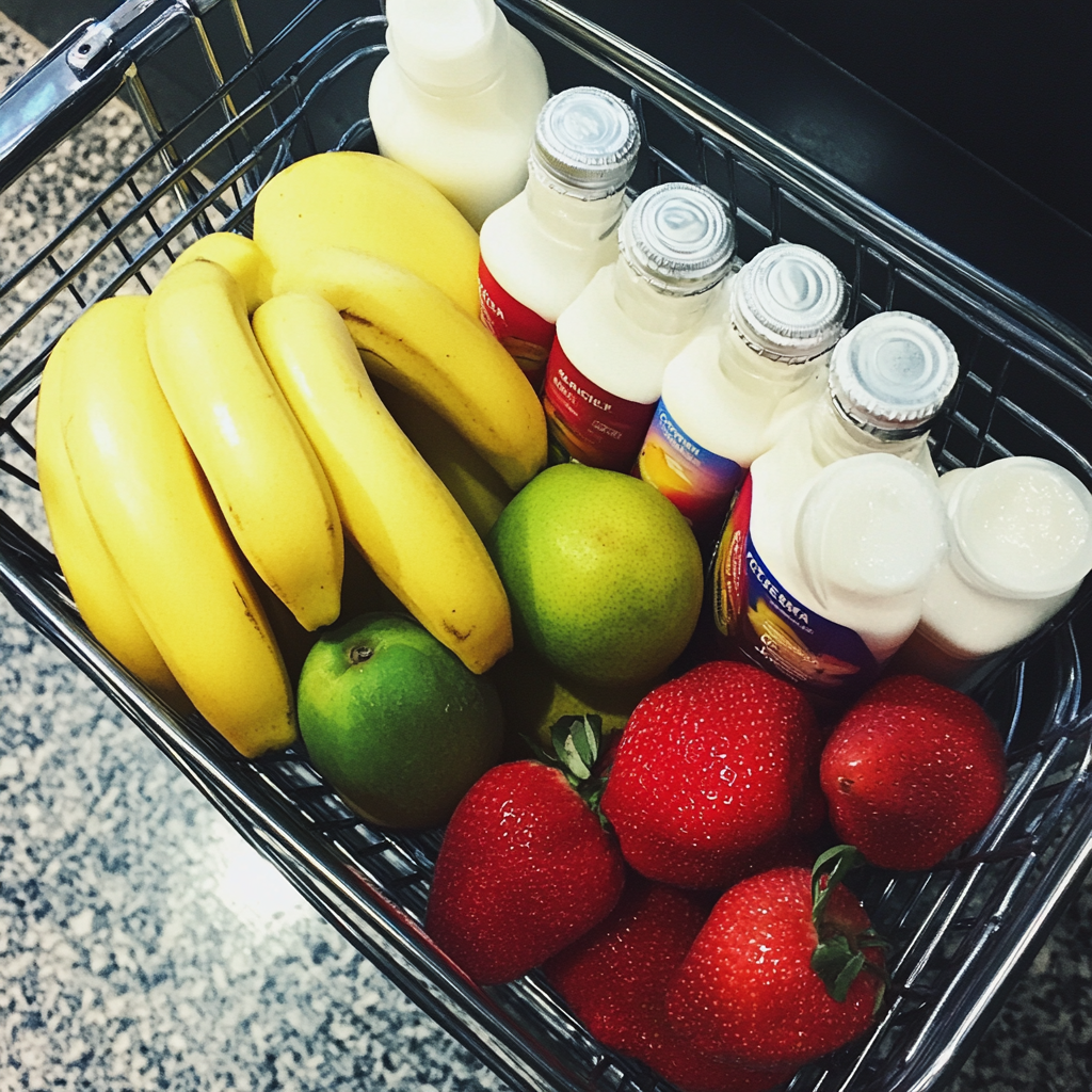 A basket of groceries | Source: Midjourney