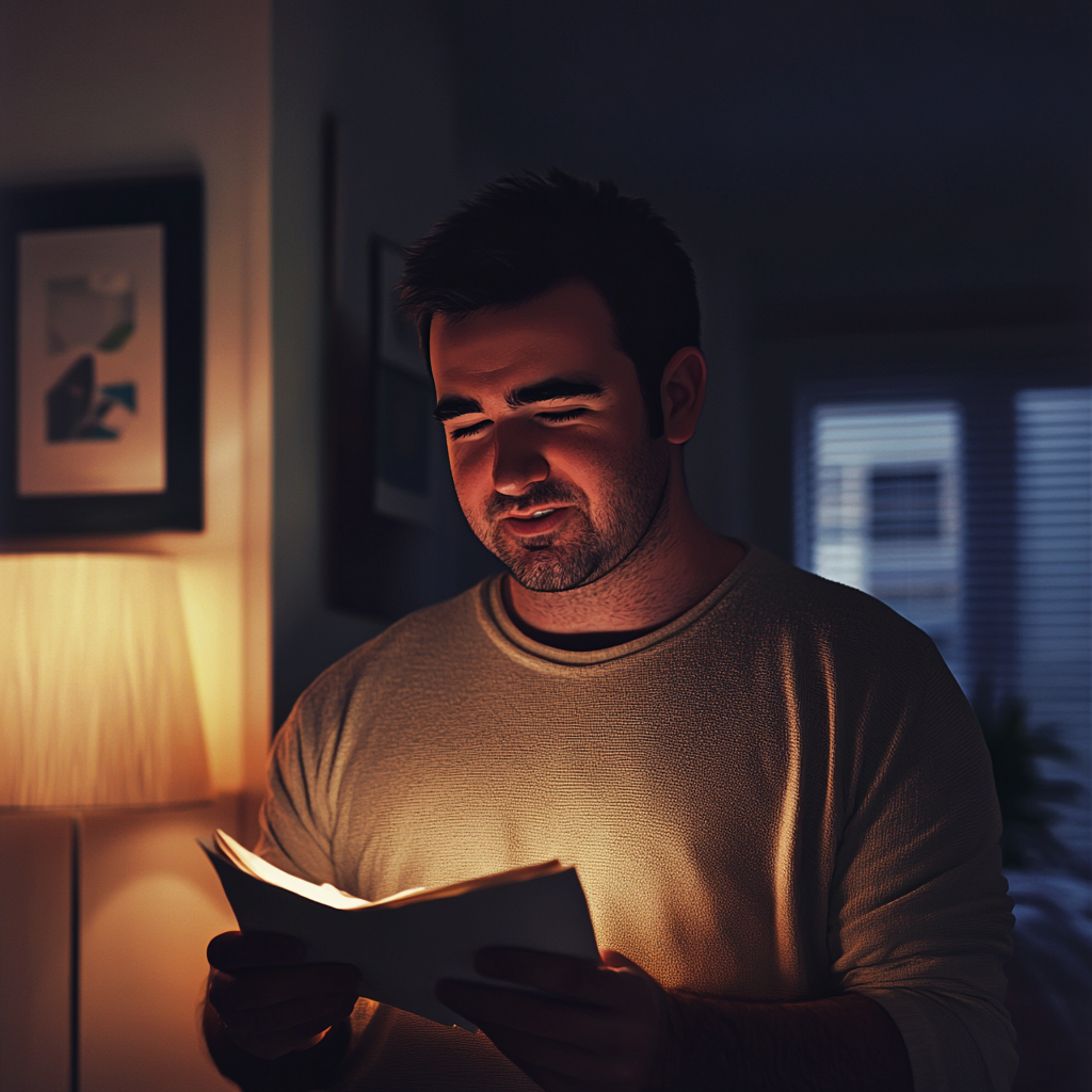 A man reading a letter | Source: Midjourney