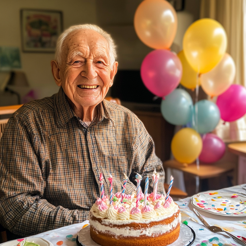 An elderly man celebrating his birthday | Source: Midjourney