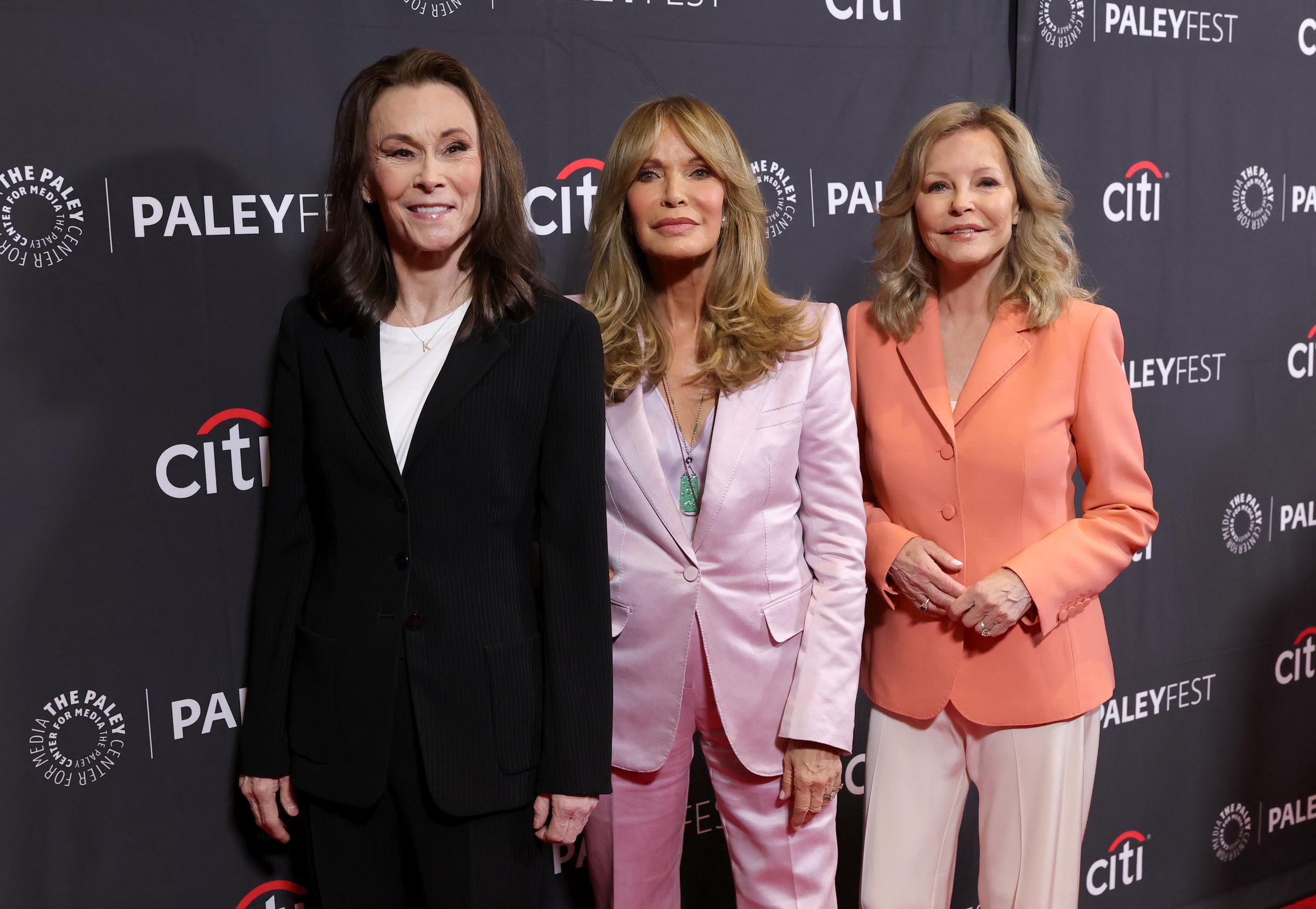 Kate Jackson, Jaclyn Smith and Cheryl Ladd attend the "Charlie's Angels" 50th Anniversary Celebration during PaleyFest LA at Dolby Theatre on April 06, 2026 in Hollywood, California. | Source: Getty Images