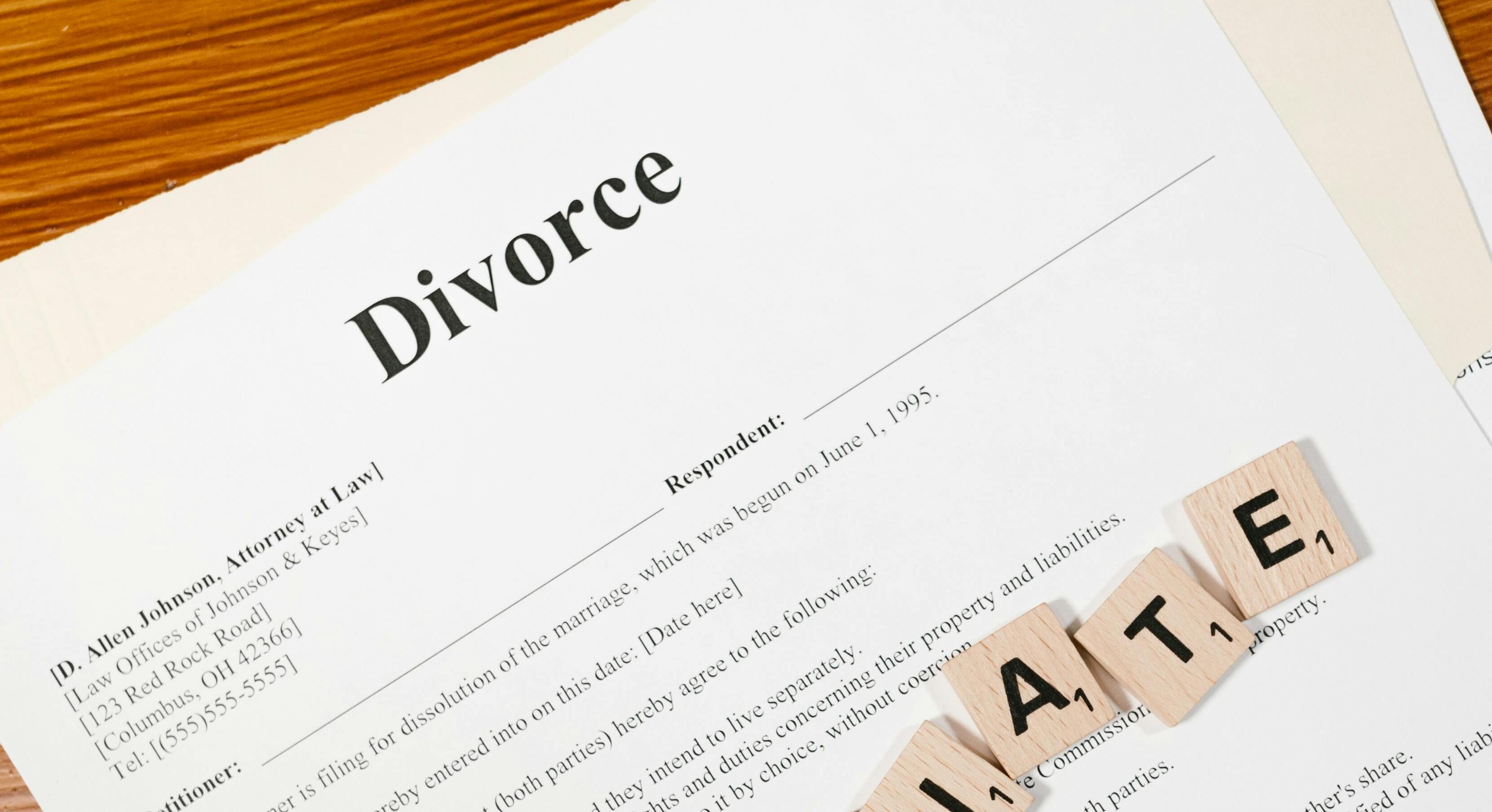 A close-up of documents for a divorce | Source: Pexels