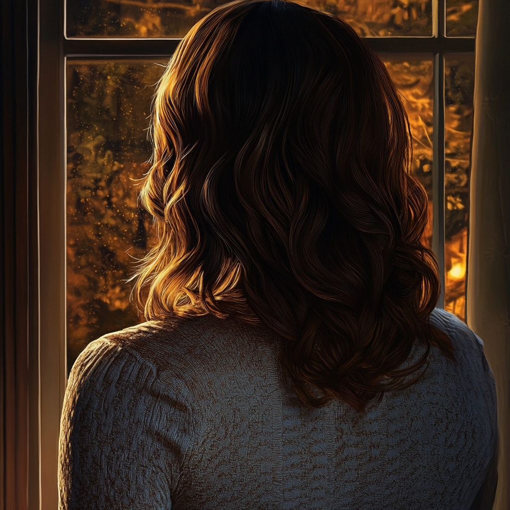 A woman looking outside a window | Source: Midjourney