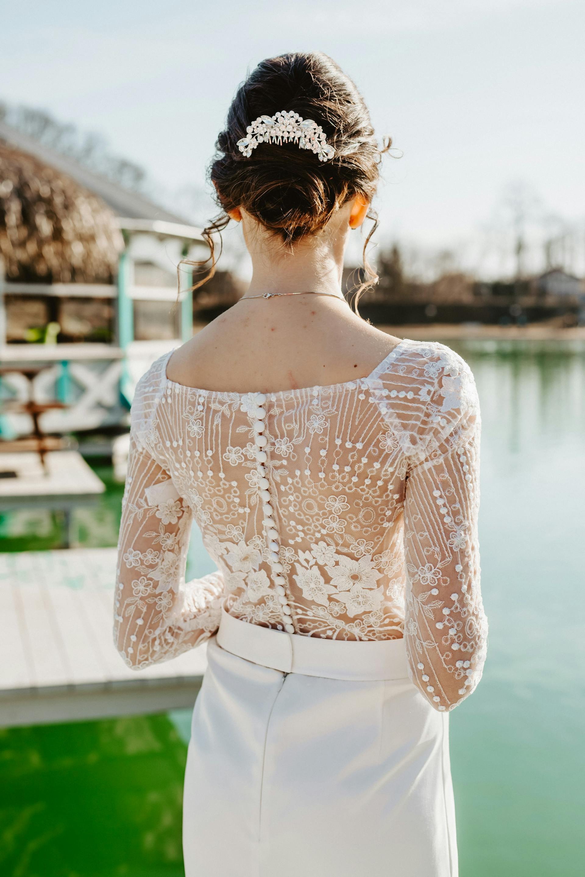 A bride standing at her wedding | Source: Pexels