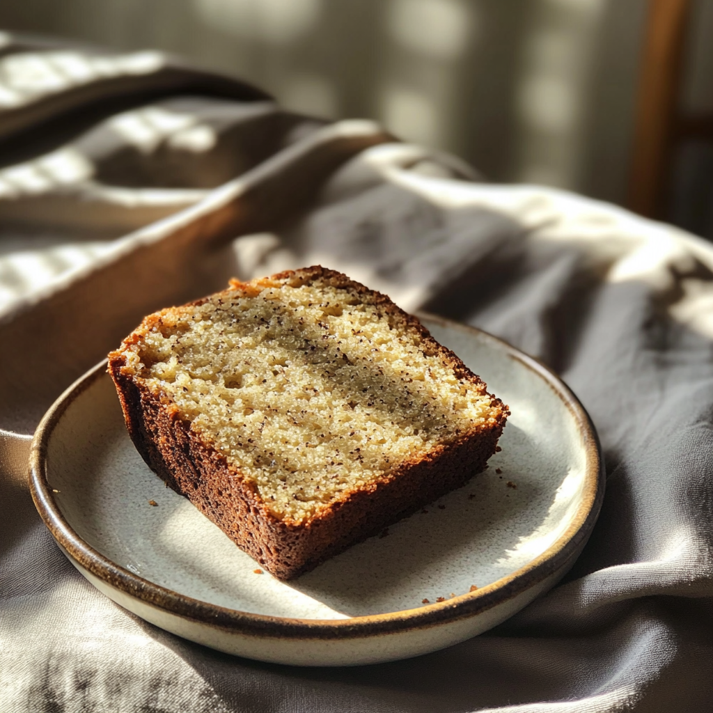 A slice of banana bread | Source: Midjourney