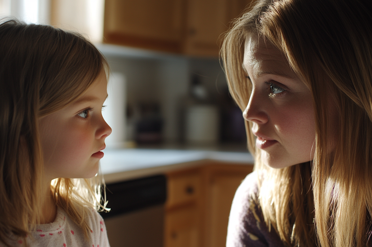 A woman speaking to her daughter | Source: Midjourney