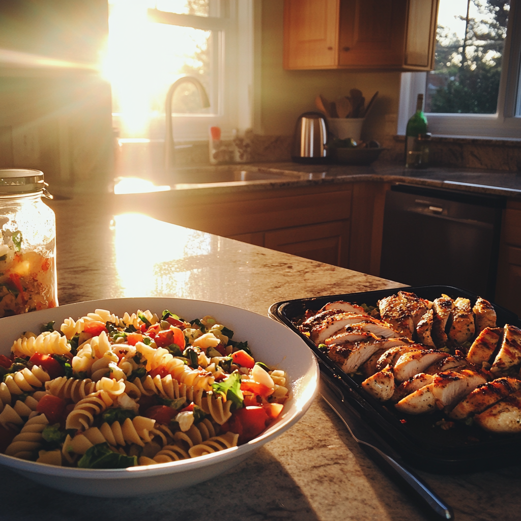 Food on a kitchen counter | Source: Midjourney