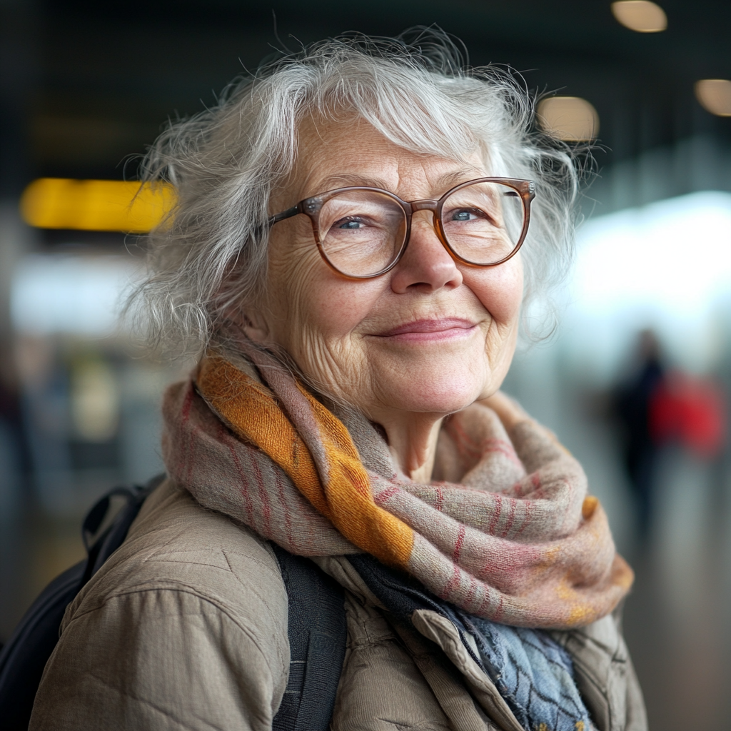 A woman in an airport | Source: Midjourney