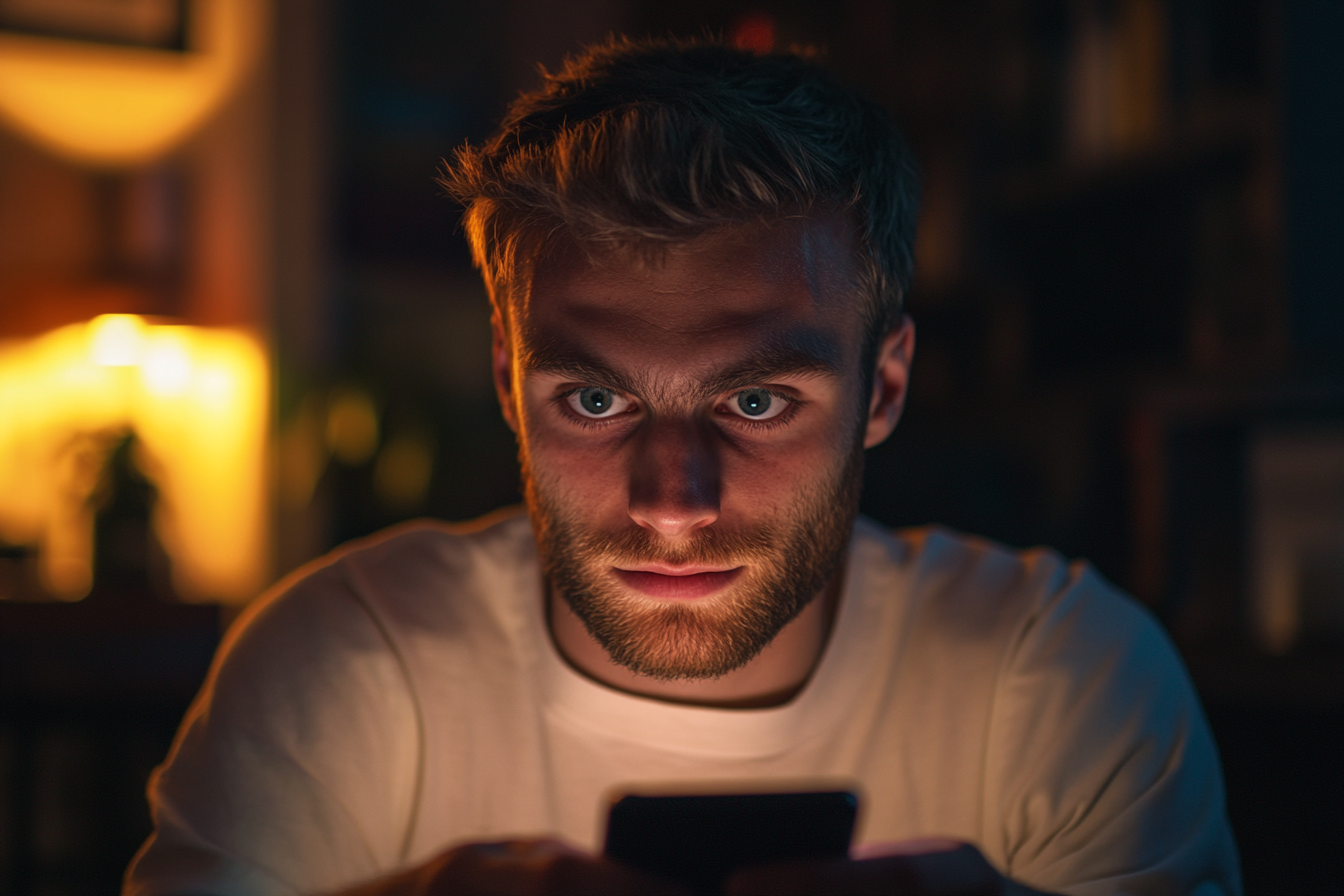 A man using his phone | Source: Midjourney