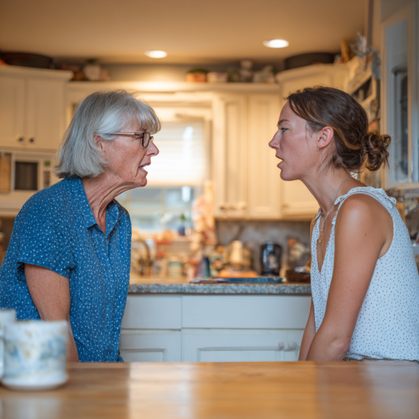 Two women arguing in the kitchen | Source: Midjourney