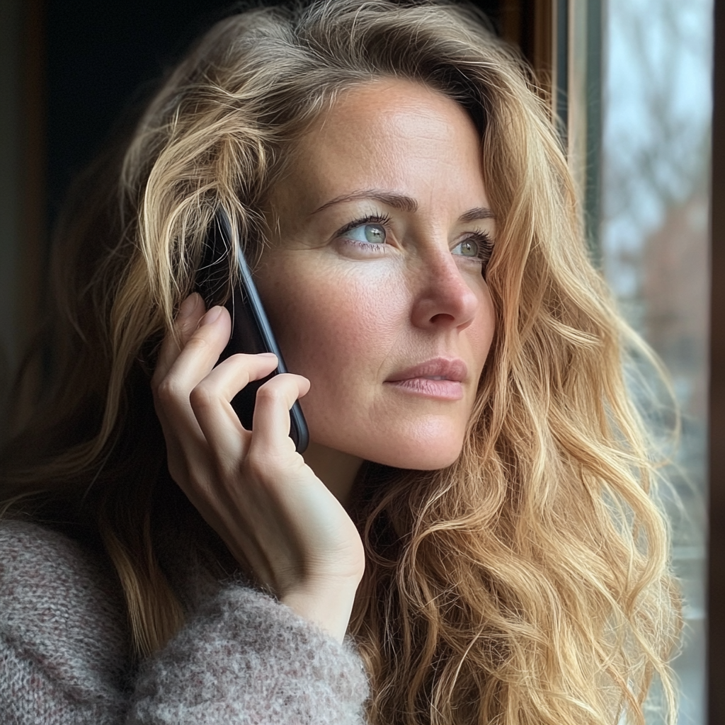 A woman talking on the phone | Source: Midjourney