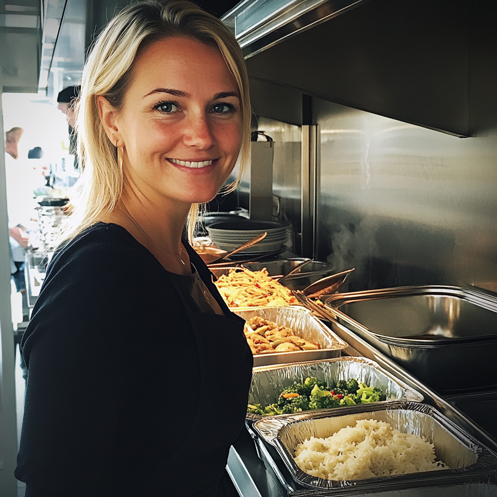 A woman in a kitchen | Source: Midjourney