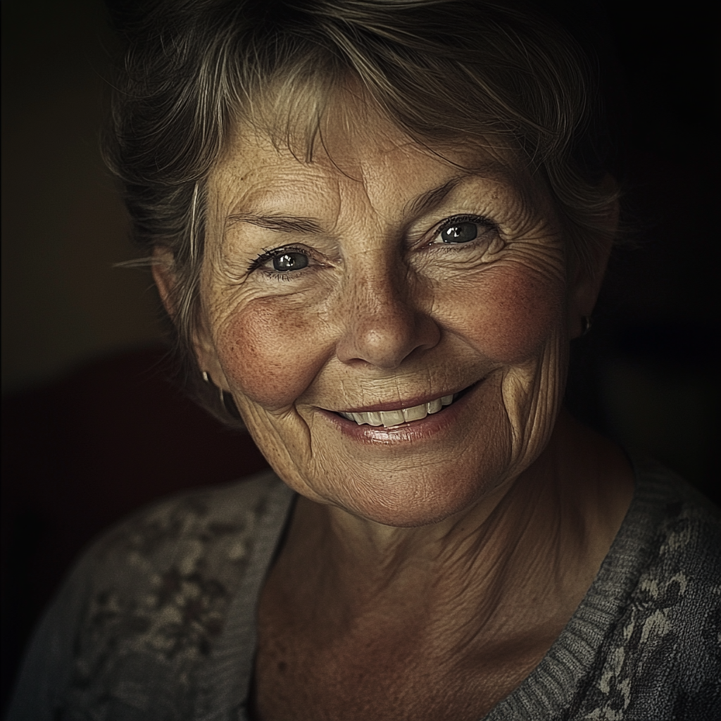 A smiling older woman | Source: Midjourney