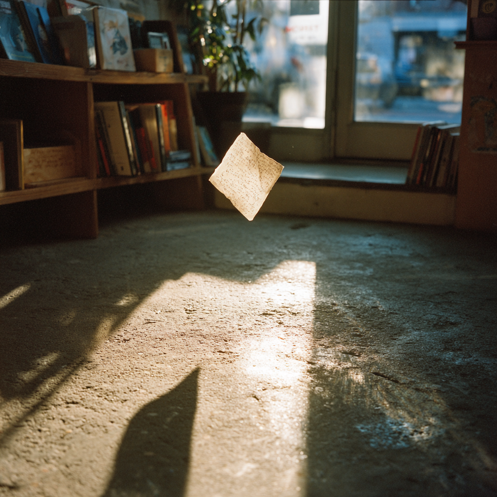 A note floating to the floor | Source: Midjourney