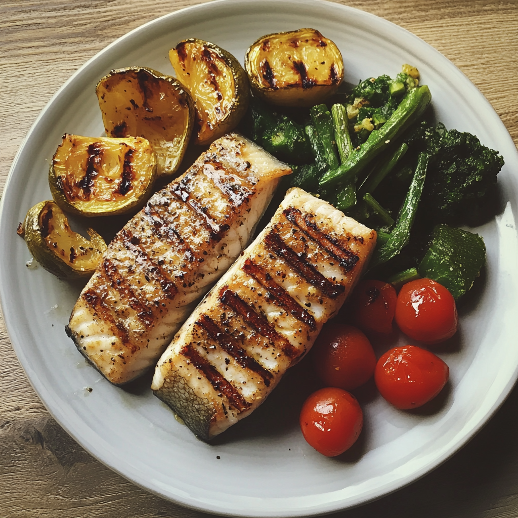 A plate of food on a table | Source: Midjourney
