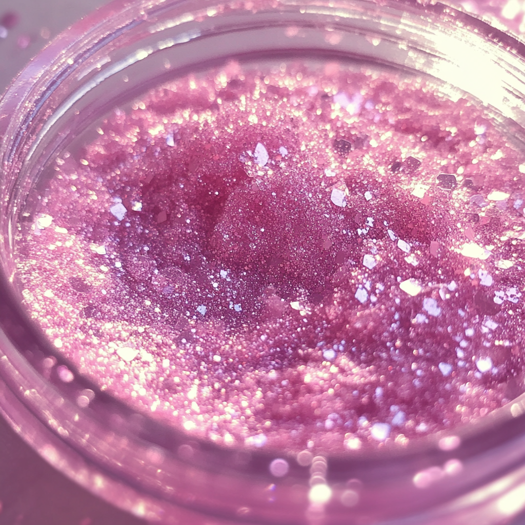 A tub of pink glitter | Source: Midjourney