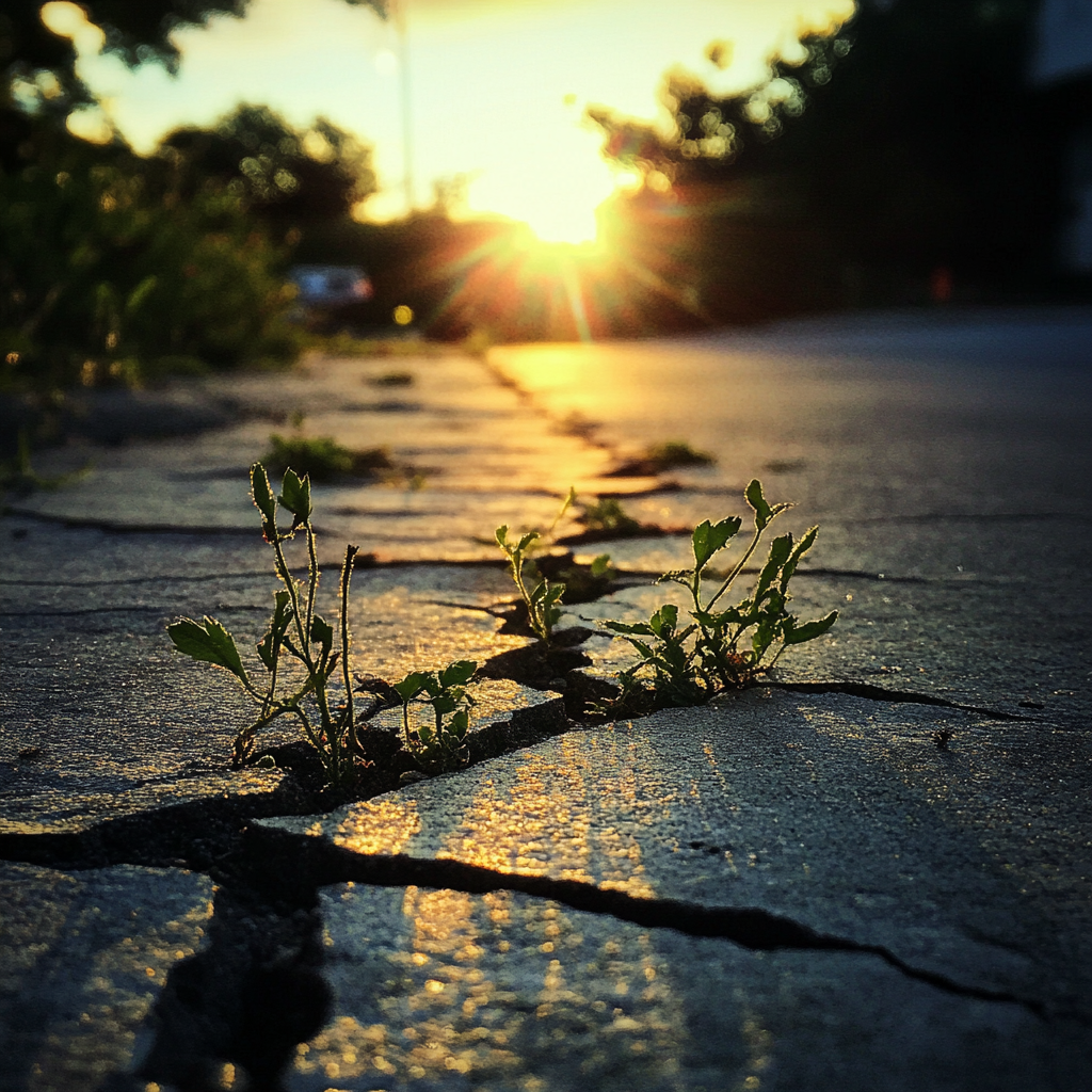 Cracks in a pavement | Source: Midjourney