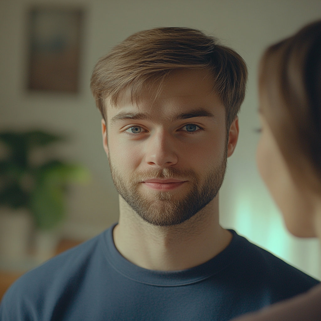 A man talking to a woman | Source: Midjourney