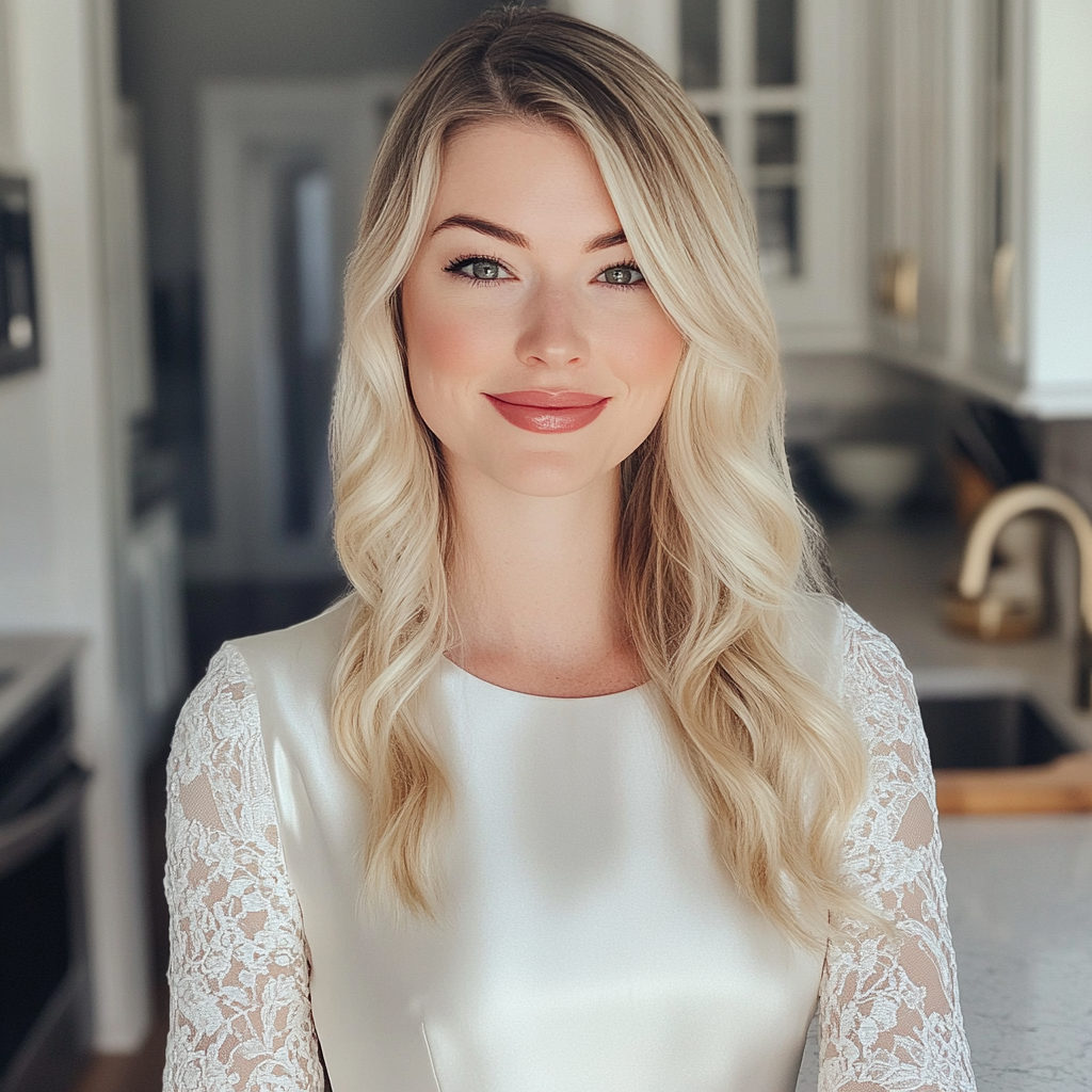 A woman wearing a white dress | Source: Midjourney