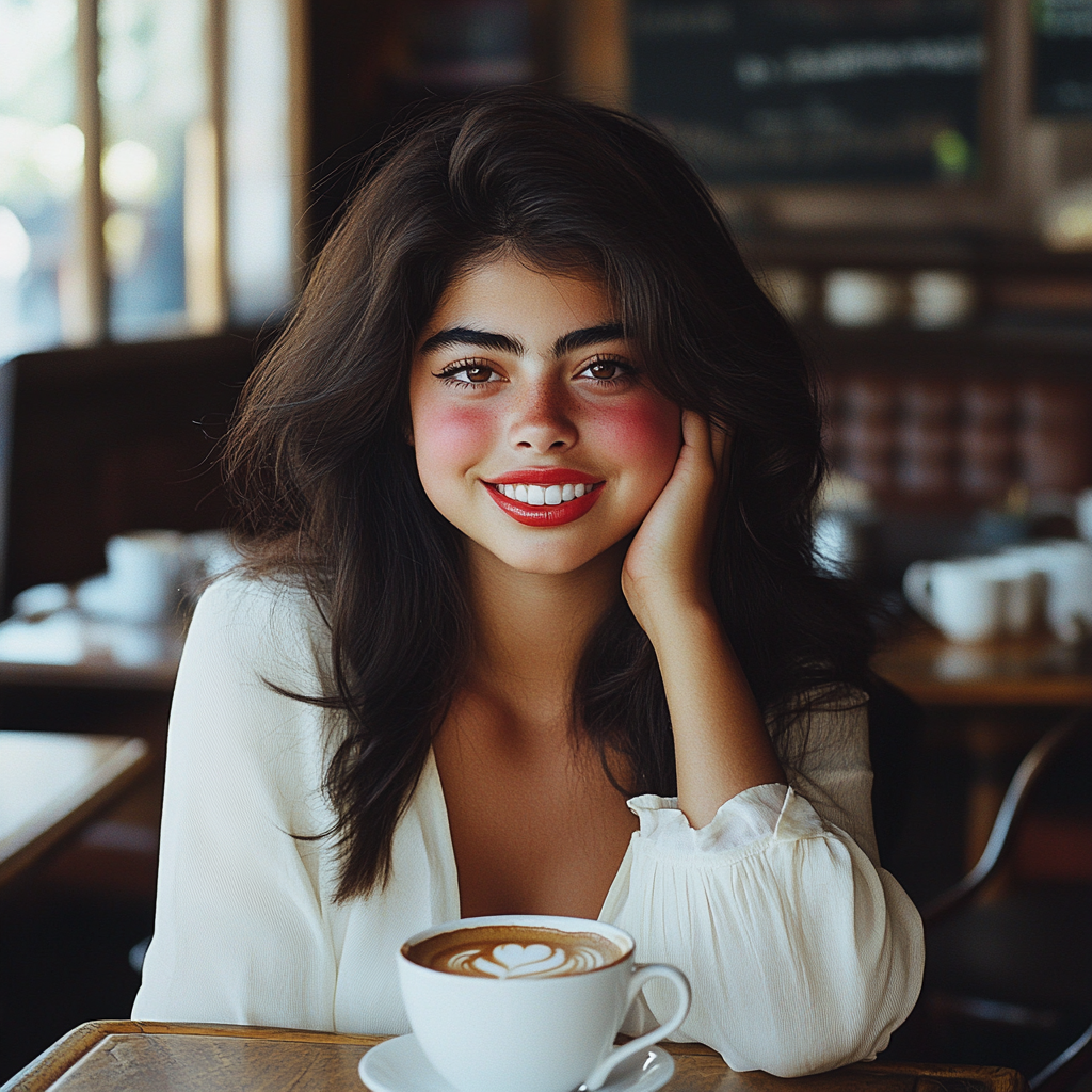 A woman iseated at a café | Source: Midjourney