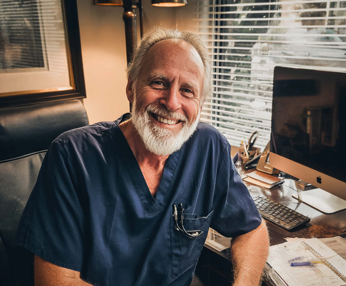 A doctor wearing navy scrubs | Source: Midjourney