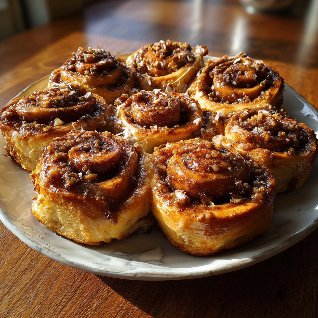A platter of cinnamon buns | Source: Midjourney