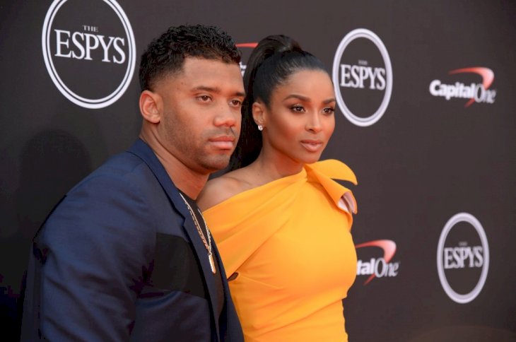 Ciara and Russell Wilson at the 2018 ESPY Awards Red Carpet Show Live! at Microsoft Theater on July 18, 2018 in Los Angeles, California. | Photo by Michael Kovac/Getty Images for Moet &amp; Chandon