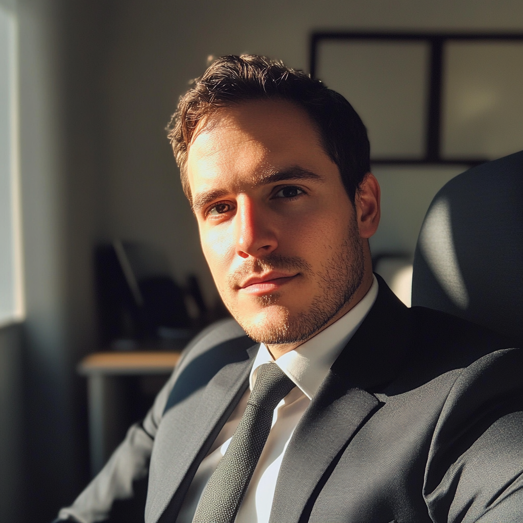 A man sitting at his desk | Source: Midjourney