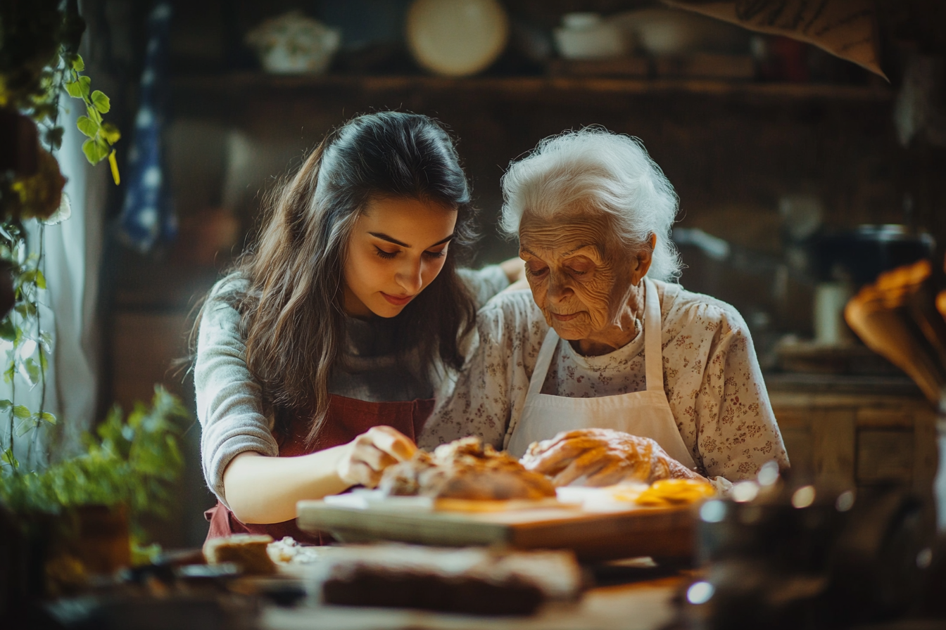 Two women baking together | Source: Midjourney