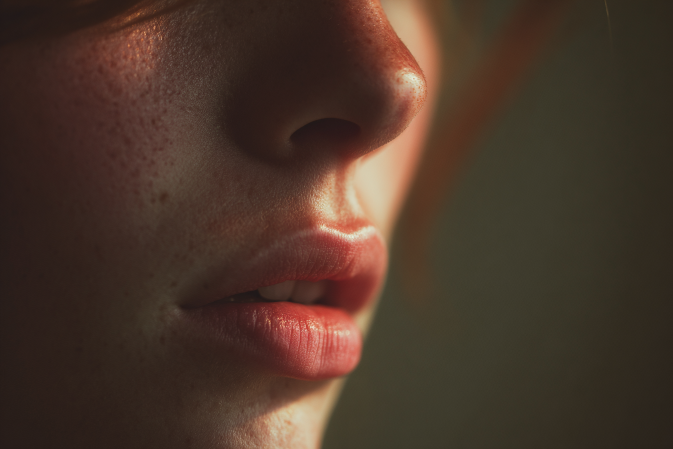 The lower part of a woman's face | Source: Midjourney
