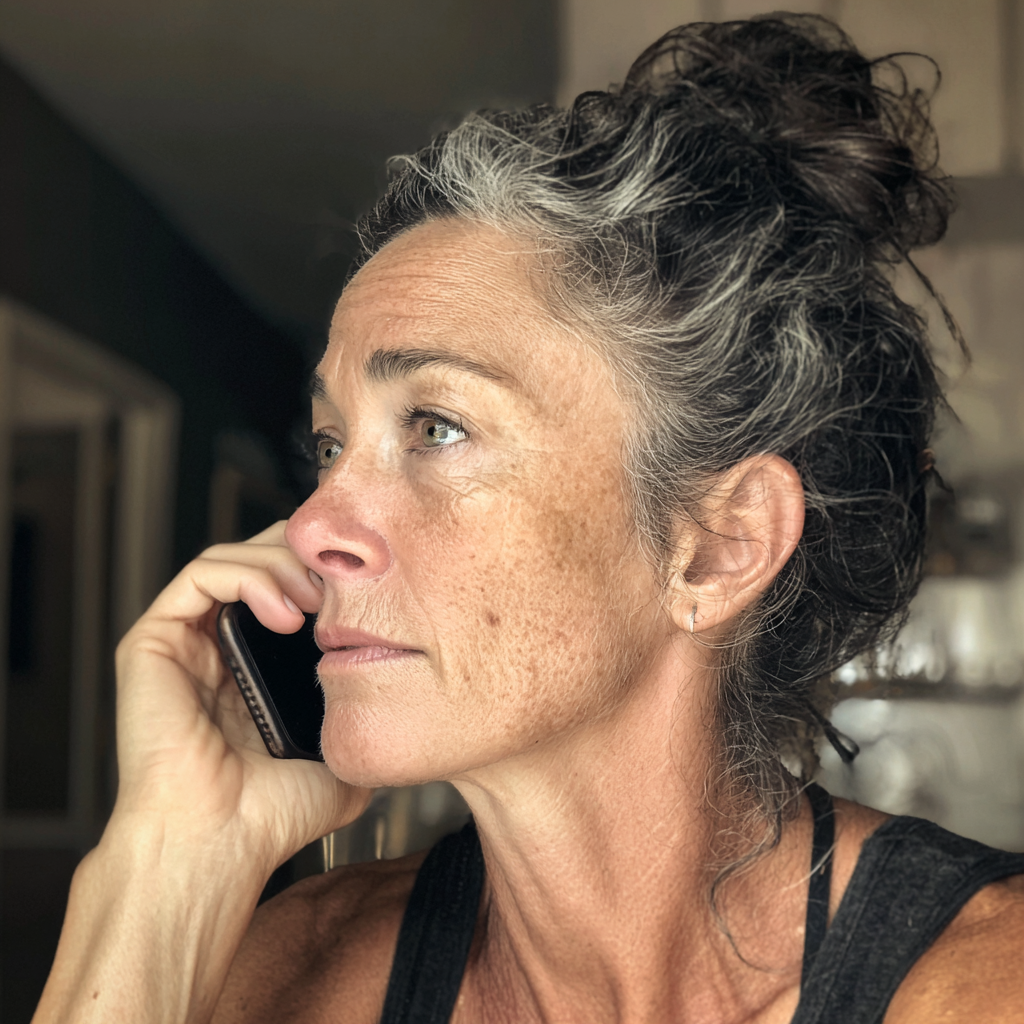 An older woman talking on the phone | Source: Midjourney