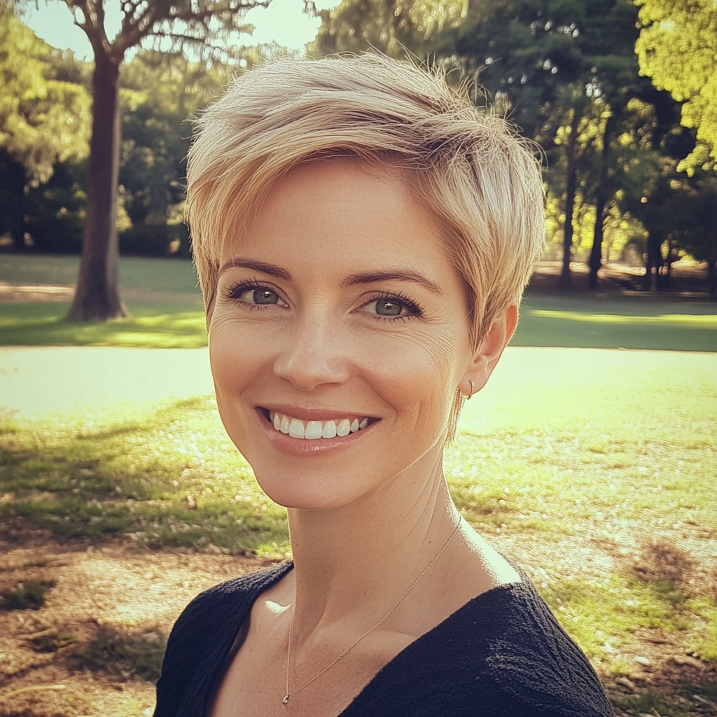 A woman standing in a park | Source: Midjourney