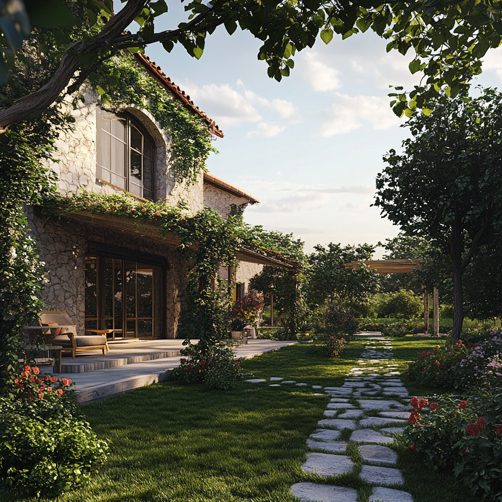 A pretty house with a garden | Source: Midjourney