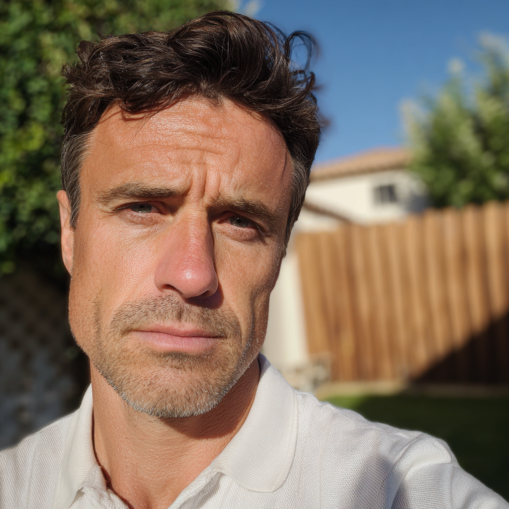 A close up of a frowning man | Source: Midjourney