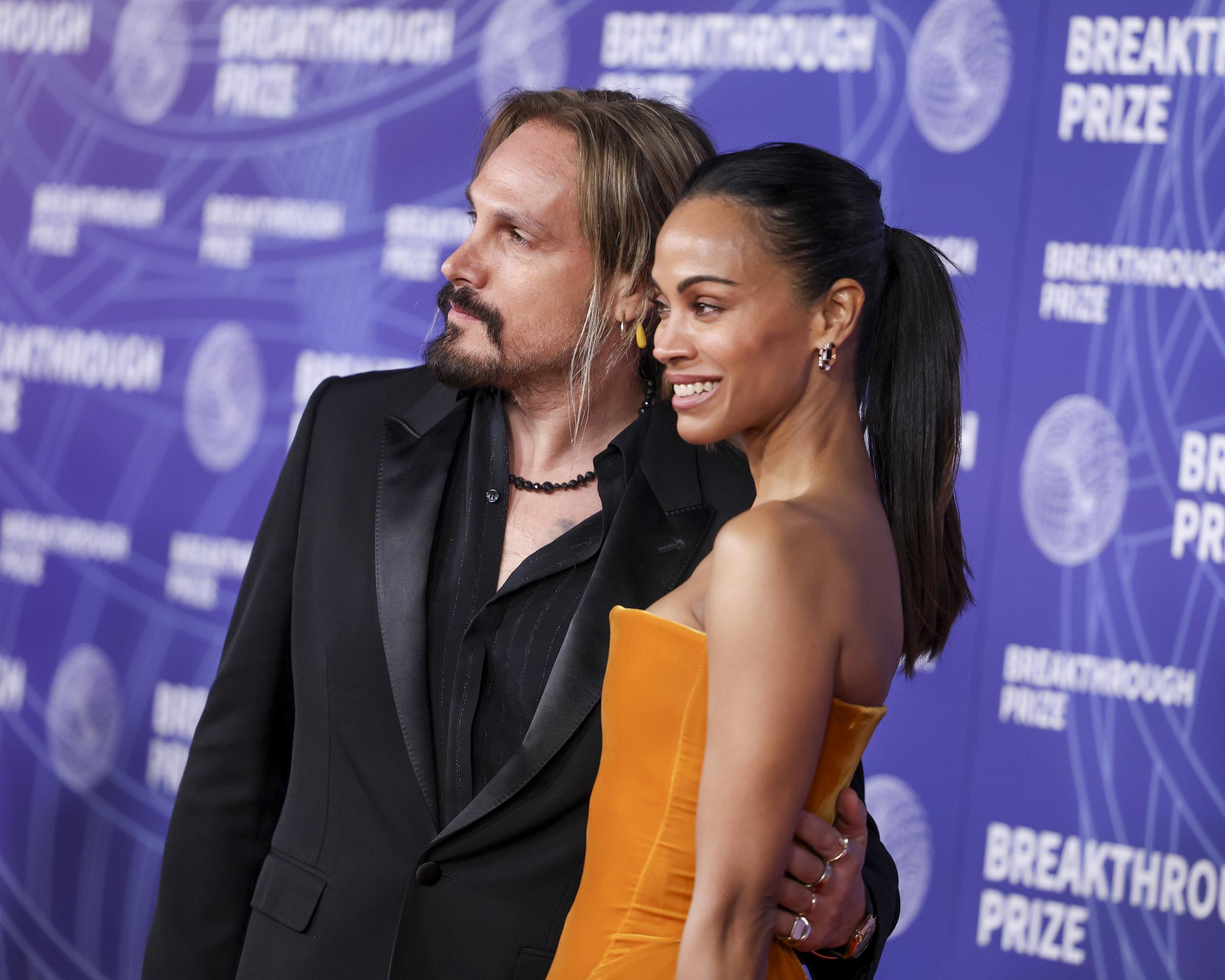 Marco Perego and Zoe Saldaña at the 12th Breakthrough Prize Ceremony on April 18, 2026, in Los Angeles, California. | Source: Getty Images