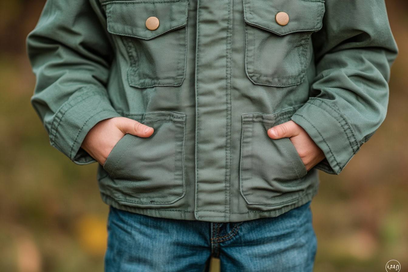 A boy wearing a light green jacket with his hands in his pockets | Source: Midjourney