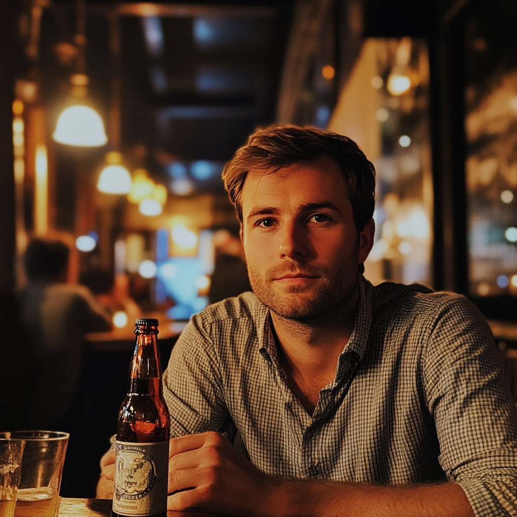 A man sitting at a bar | Source: Midjourney