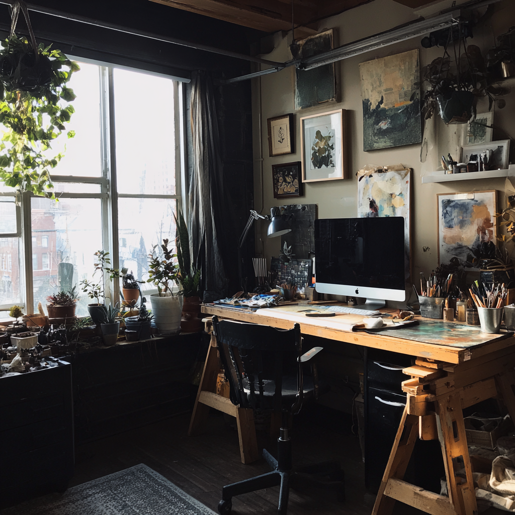 The interior of a home office | Source: Midjourney